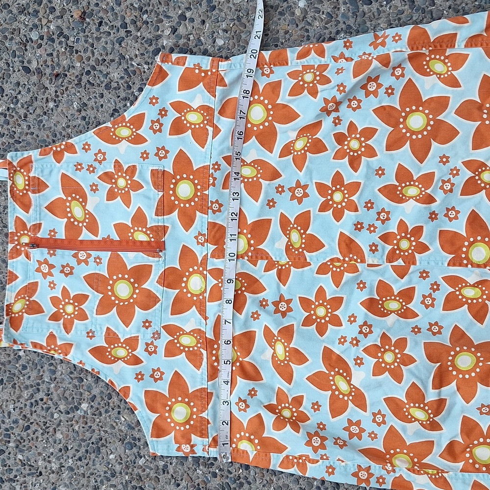 Vintage 70s Floral Cotton Overall Hippie Dress Whimsical Colorful L/XL - Picture 9 of 11